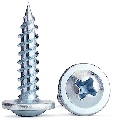 Wood Screws,#8×3/4 inch 300Pcs Silver Self Tapping Screws for Metal Alloy Steel Zinc Plated Phillips Modified Fast Truss Head Screws Used in Household Appliances,Furniture,Woodworking
