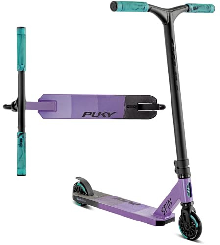 PUKY Spin | Hochwertiger Roller für Kinder 5+ | One Piece Bar Aluminium-Lenker | 100mm PU Rollen | Langlebig & Stabil | CNC-gefrästes Design | Optimale Kontrolle & Grip