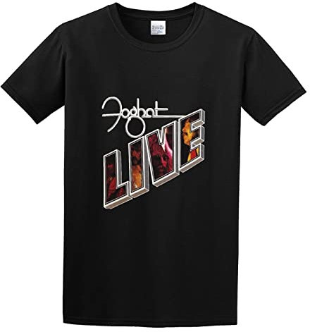 Foghat Live Logo Mens Round Neck Cotton T Shirts Size L