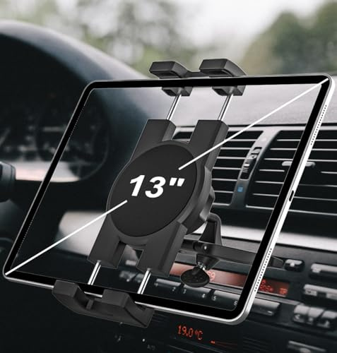 GDZN Support Tablette Voiture Fente CD pour 4-13 iPad Téléphone, Solide Porte Tablette Auto Lecteur CD avec Rotatif à 360° pour iPad Pro Air Mini, Samsung Tab, Kindle Fire HD, Lenovo, iPhone