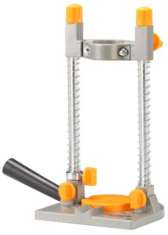 Hoteche 90 Grad Winkelschrauberständer für 43MM Handbohrmaschine, Aluminiumlegierung, 1.1KG, Bohrmaschinenständer mit hochwertigem Chromüberzug, Bohrhilfe, schwarzem Griff