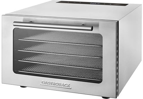 GASTROBACK #46604 - Disidratatore di design Mini Professional, dimensioni compatte per piccole quantità e spazi ristretti, alloggiamento in acciaio inox Gastro di alta qualità, 400 Watt, colore:
