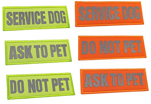 MERRYHAPY 6 Stück Reflektierende Service Hund Patches Aus Langlebigem Material Selbstklebende Geschirr Aufnäher Für Haustierzubehör Dekoration Für Spaziergang Und Outdoor Aktivitäten