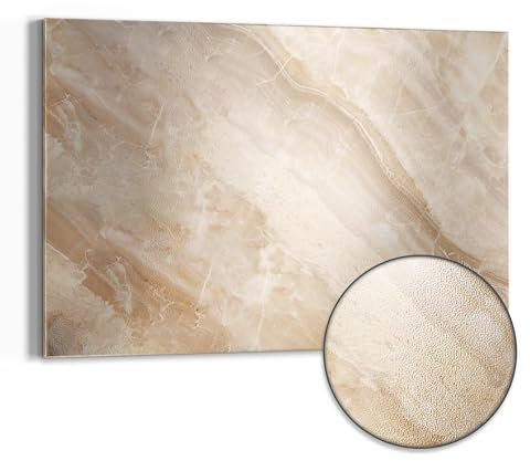 DEQORI Metall Magnettafel | 60x40 cm cm groß | Motiv Helle Marmorfläche | Whiteboard für alle Magnete | Magnetboard Wand-Tafel für Küche & Büro | Design Magnetwand Pinnwand magnetisch