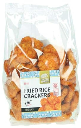 Crackers de Arroz Frito Picantes 150 g Pack 2 Bolsas Snack Asiático Crujiente Aperitivo Especiado para Picoteo y Acompañar Wok Noodles Ramen
