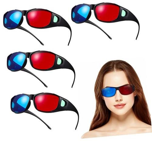 Homoyoyo 5piezas Gafas Para Cine y Tv Gafas Anaglifas y Azules Hechas De Plástico Para Proyectores y Películas