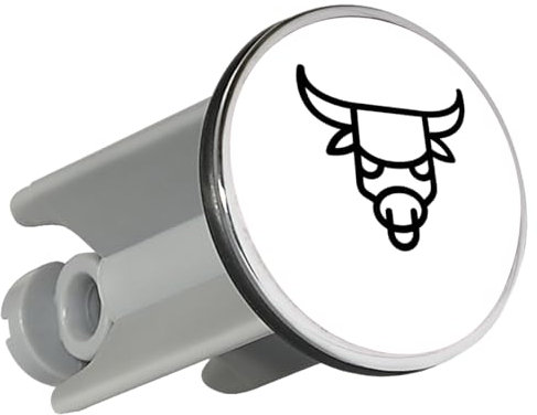 Huuraa Waschbeckenstöpsel Stier Sternzeichen Symbol Geschenk 4cm für Waschbecken Abflussstopfen Stier Geschenkidee