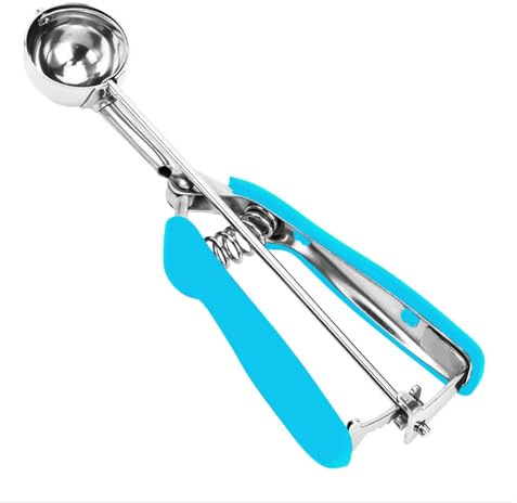 18/8 Stainless Steel Cookie Scoop, Cookie Scoops for Baking, 0.8Tbsp/2.5tsp/12.5ml/0.5oz Cookie Dough Scoop, Ice Cream Scooper with Trigger Release, Cookie Scooper for Baking (Blue)