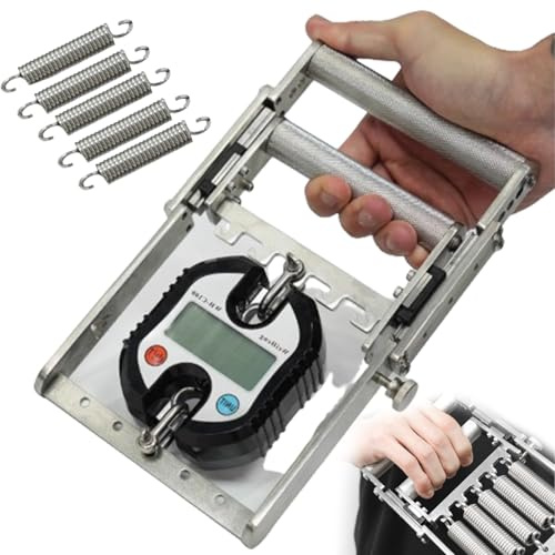 Misuratore di forza di presa, dinamometro digitale con 5 molle, in acciaio inox 304, antiscivolo, fino a 150 kg, per fitness e palestra domestica