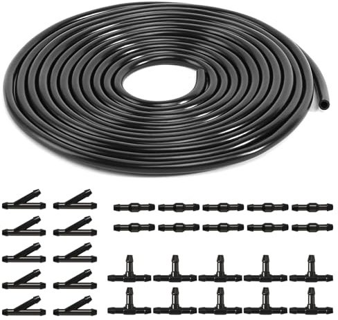 4 Meter Scheibenwaschanlage Schlauch Kit, mit 30 StückSchlauchverbinder Automotive Schlauch Universal Wischwasserschlauch Reparaturset, Schlauchverbinder Für Scheibenwaschanlage