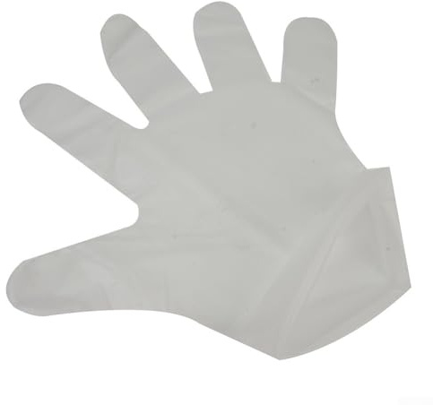 Guantes TPE de grado de laboratorio, 100 piezas de vinilo transparente, látex, adecuados para preparación de alimentos, limpieza y manualidades (L)
