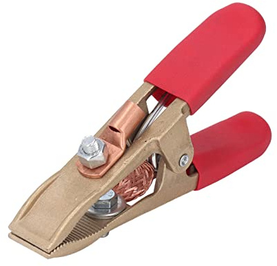 Morsetto di messa a terra per saldatura Almeigrity in ottone 500A, clip di messa a terra per saldatura per la produzione di sistemi di trasmissione. (Copertina rossa)