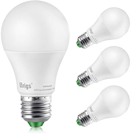 Elrigs E27 LED Lampe dimmbar, 8W ersetzt 70W Glühbirne, CozyGlow Warmweiß(2200-3000 Kelvin), 4er Pack