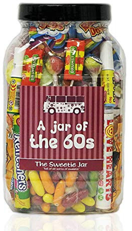A Jar of 60's Sweets - Large - Full of Retro Sweets from the 60s Decade