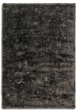 Schöner Wohnen Kollektion antistatischer Flur Teppich Heaven — Flauschiger Wohnzimmerteppich — Schlafzimmerteppich mit weichem Flor — (80x150cm, anthrazit)