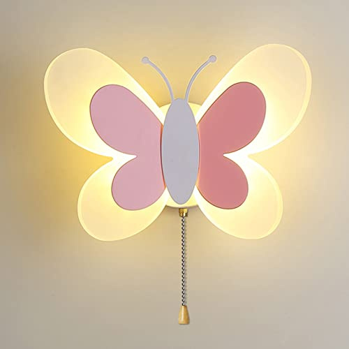 ANKBOY LED Vägglampa Inomhus Barnrum, Akryl Dimbar Vägg Lampamp med Strömbrytare, 16W Väggspotlights Sovrum Lampetter Barn Modern Belysning Väggbelysning Sänglampa, Rosa, Flicka