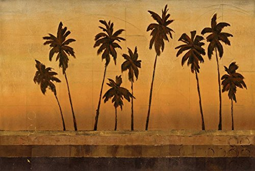Feeling at home Lienzo-con-AMERICANO-BOX-Atard-Palmas-II-Martin-Cheryl-Costa-Fine-Art-impresión-sobre marco de madera-Horizontal-21x32_in