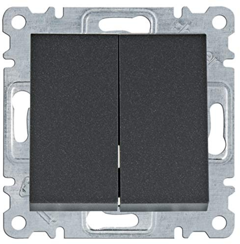 Interruptor doble Hager Lumina Intense WL0043 color Negro