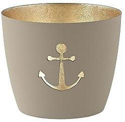 Gift Company Madras Windlicht M Anker aus Eisen in der Farbe Sand-Gold, Maße: 10cm x 10cm x 8,5cm, 1054804029