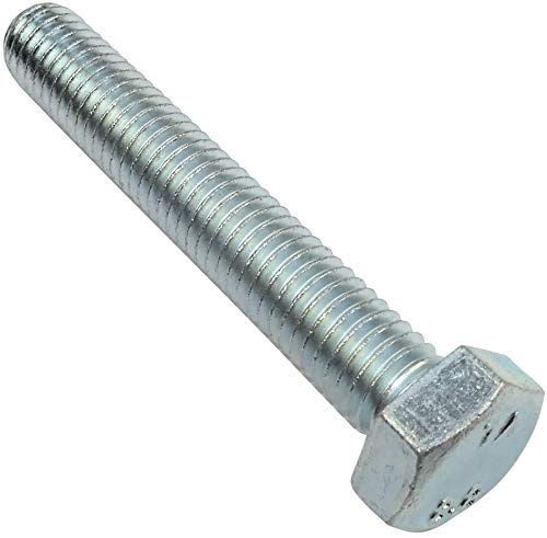 AERZETIX - Lot de 50 Boulons M8x50 à Tête Hexagonale en Acier Zingué DIN 933 Filetage Métrique Argent