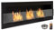Biochimenea Negra Mate Nice-House 120x40cm 1200x400mm Chimenea de bioetanol para Colgar Directamente en la Pared o para Montar en una Apertura de Pared. Chimenea bioetanol con Vidrio
