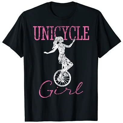 Einrad Mädchen Vintage Tricks T-Shirt
