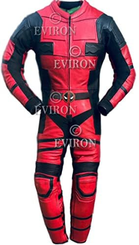 Deadpool inspirierter Motorrad-Lederkombi von Eviron 1-teiliger Anzug (L)