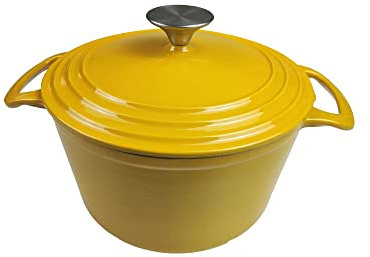 HAWOK cast iron Enameled Dutch Oven 3.5-Quart Yellow…