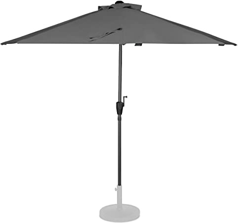 VONROC Parasol déporté Magione - Premium 270x135cm - Parasol de Balcon - Demi-Rond Gris - Installation Facile - Protection UPF 50+ - Housse Incluse