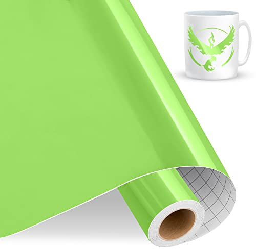 IModeur Vinylfolie Plotter Grün, 30.5cm x 457.5 cm Glänzend Grün Plotterfolie Vinyl für Silhouette Cameo, die meisten Schneidemaschine