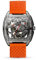 CIGA Design Automatik Uhr Herren - Z Serie Titan Armbanduhr Tonneau Mechanische Skelettuhr Edelstahl Saphirglas mit Leder- und Silikonarmband(Orange)