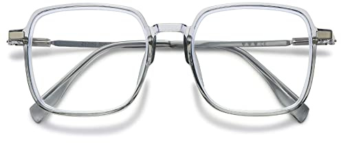 VEVESMUNDO Blaulichtfilter Lesebrille Metall Groß Stylisch Rechteckig Anti Blaulicht Lesehilfen Sehhilfe Brille für Damen Herren