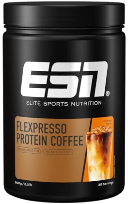 ESN Flexpresso Protein Coffee, Caramel, 908g | Proteinpulver mit echtem Kaffee und Karamellgeschmack