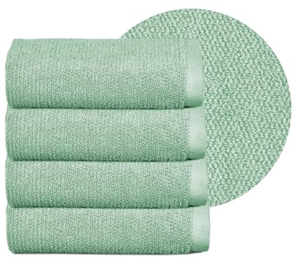 BEAUTEX Handtuch-Set Premium Frottier Sets Made in Europe, 100% Baumwolle 550g/m², Oeko-TEX Zertifiziert (Set: 4 Gästetücher - 30x50 cm in Mintgrün)
