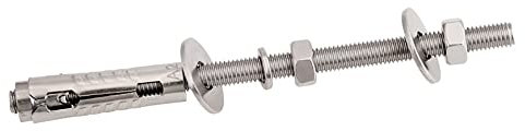 Dehnbolzen Rawl, Ankerbolzen, Verlängerungsdehnschraube aus Edelstahl SUS304, superlanges Gewinde, Deckendehnbolzen M10, Länge 200 mm–500 mm (1 Stück) (Farbe: 1 Stück, Größe: M10 x 500)