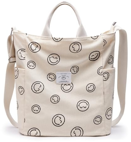 KALIDI - Bolso de mano de cordura, gran bolso bandolera para mujer, antisalpicaduras, con cremallera, para uso casual, laboral o de compras, Large