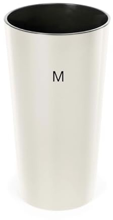 MELTOM Blumentopf Lilia Rund Hochglanz Creme M Ø 19,5 x 36,5 cm | Kunststoff, Gefäß 8,3 L, herausnehmbarer Innentopf 4 L, für innen & außen, wetterfest, UV-beständig, ohne Abflussloch