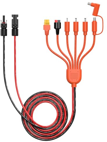 TONTON Universal Solargenerator Ladekabel, Solarladekabel für Solarpanel, Solargeneratoren & Tragbare Powerstation, Solar Stecker auf Adapter, Solarpanel Adapter 7in1