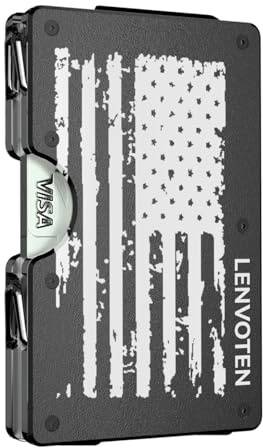 Lenvoten Upgraded Hinged Minimalist Wallet for Men | Slim Metal RFID Blocking Wallet | Credit Card Holder & Money Clip Holds 20 Cards | Premium Scratch-Resistant Finish | Ideal Gift for Men