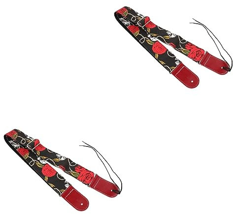 ibasenice 2stücke Premium Gitarrengurt Verstellbarer Schultergurt Mit Kreativem Druckdesign Für Akustik Gitarre Und Bass Robustes Baumwoll-canvas-material Für Musiker Und Stilvolle