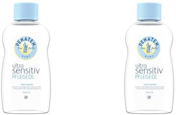 Penaten Baby Ultra Sensitiv Pflegeöl parfümfrei, pflegendes Babyöl & Babypflege Massageöl zur sanften Reinigung und Pflege empfindlicher Babyhaut (1 x 200ml) (Packung mit 2)