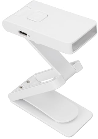 POENVFPO Faltbare Lesenleuchte, Clip auf Buchlampe mit 3 Farbtemperaturen, USB Wiederaufladbar, Zum Lesen Im Bett, Kleine Schreibtischlampe