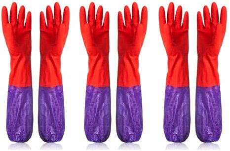 SXTYYH Longs Gants De Nettoyage for Le Lavage De La Vaisselle épais Gants en Caoutchouc, for La Cuisine, Réutilisables Et Faciles à Nettoyer Gants Menage
