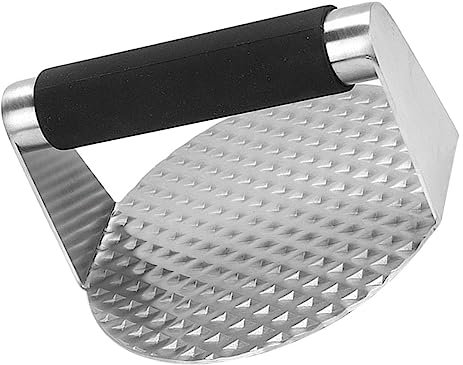 GRIRIW Stainless Steel Round Burger Press Tool Meat Patty Pressing Tool for Kitchen Use Smash Burger Press