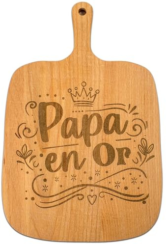 ERNESTINE - Planche apéro Papa en Or - idée cadeau fête des pères - cadeaux apéritif pères - planches à découper personnalisée anniversaire Noël homme fête - plateau charcuterie en bois