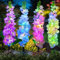 Qoosea Lumieres Solaire Exterieur, 4 Pièces 80 LED Violette Fleurs Lampes Solaire Exterieur Jardin, IP65 Imperméable Lumiere LED pour Chemins Décoration de Jardin Patio Mariage Noël Pelouse Terrasse