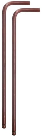sourcing map 2pcs Ball End Hex Key Wrench 9/64 SAE S2 Steel Long Arm L-Shape Hexagon Wrenches Repairing Tool for Home Bike Motorcycle Repair, Red Brown