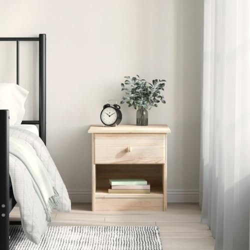 IBUQDDV Ablagetisch Sofatisch Telefontisch Nightstand Nachttisch ALTA Natur 41x35x41 cm Massivholz Kiefer für Schlafzimmer Wohnzimmer