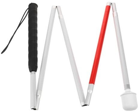 Bastón Plegable Ciego de Aluminio, 5 Secciones, Antideslizante