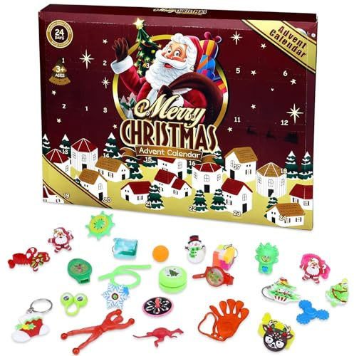 Calendario de Adviento Toys, Niños Calendario de Adviento Juguetes, Piñata Infantil Regalos para Fiestas, 24 Pcs Juguetes para Aliviar El Estrés, Regalos sorpresa de Navidad adecuados para niños, ado